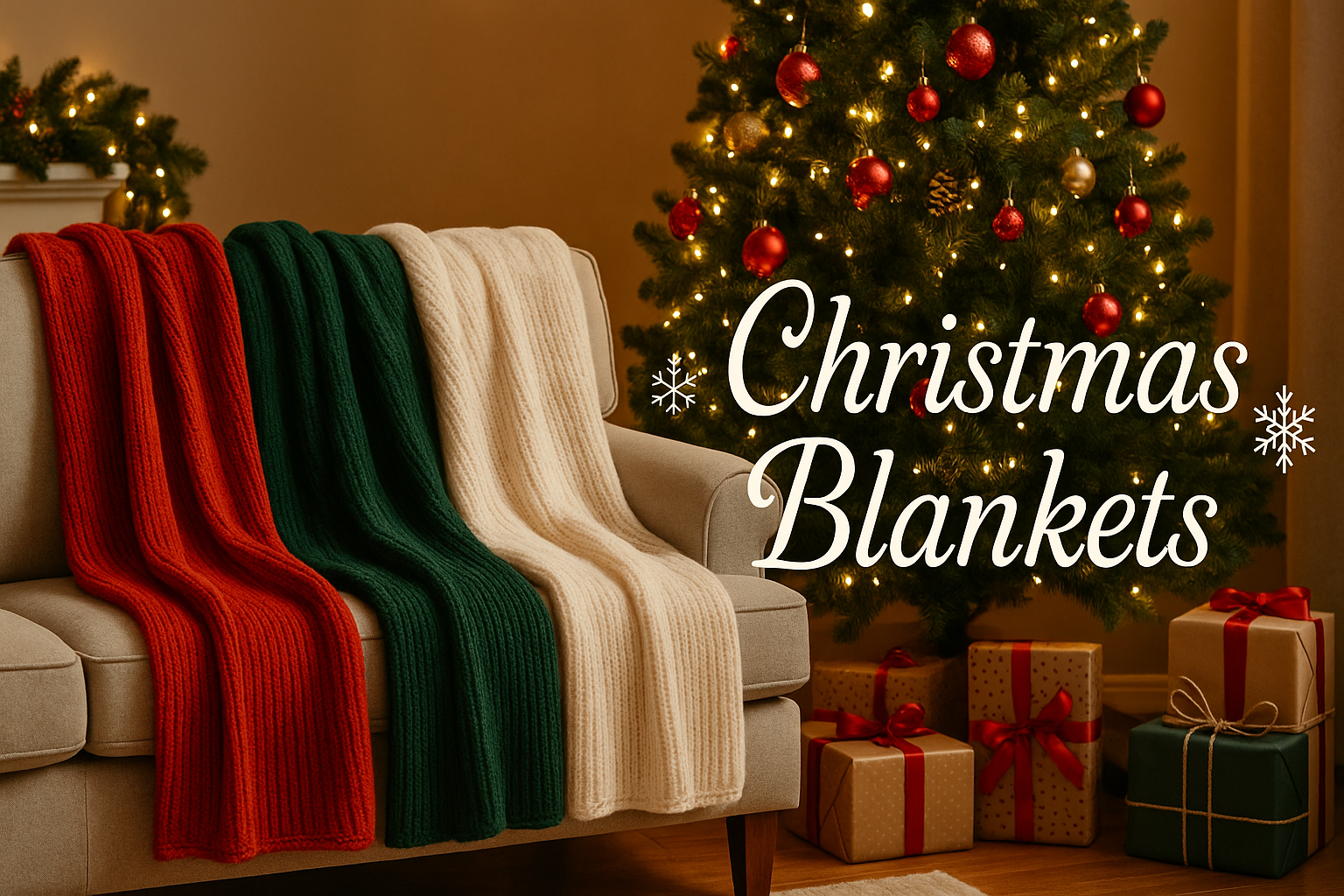 Create a banner for my website on the topic of christmas blanket.