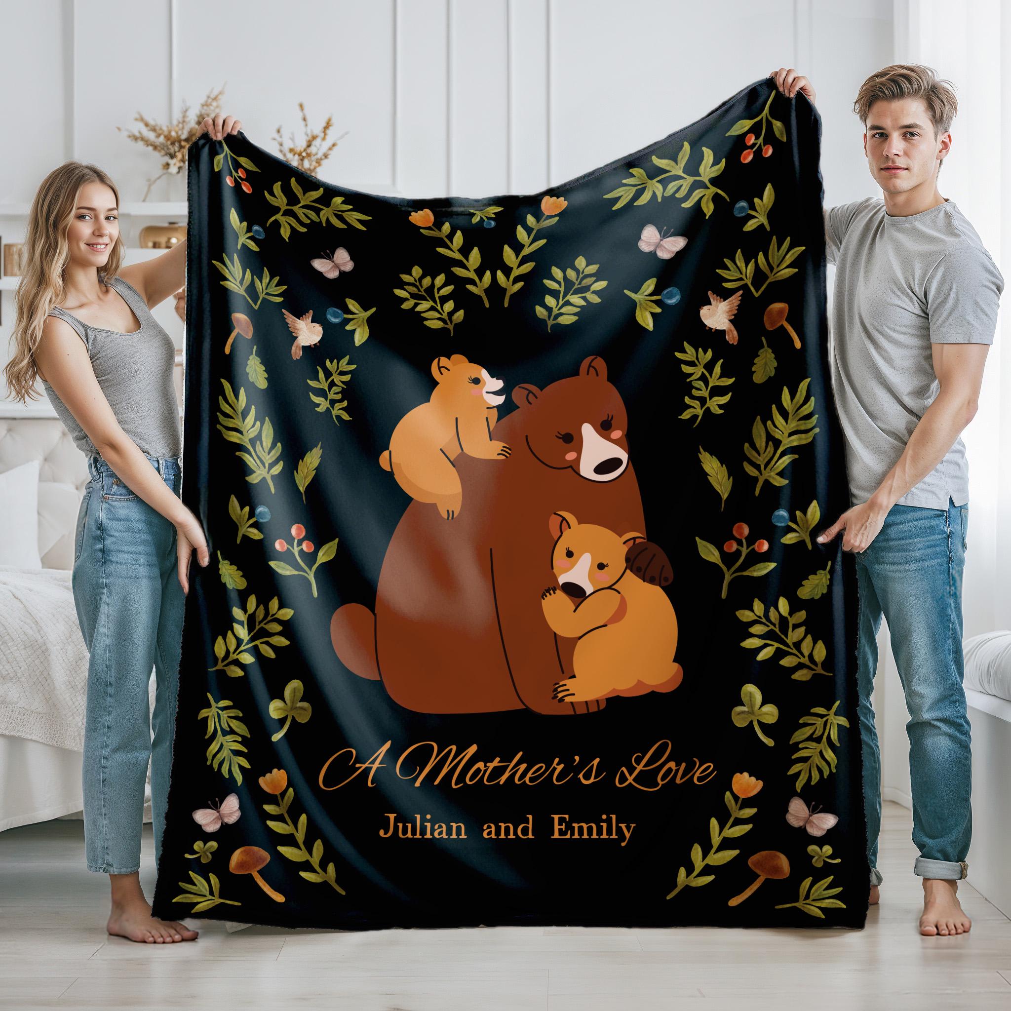 Mama Bear Gift for Mom Blanket