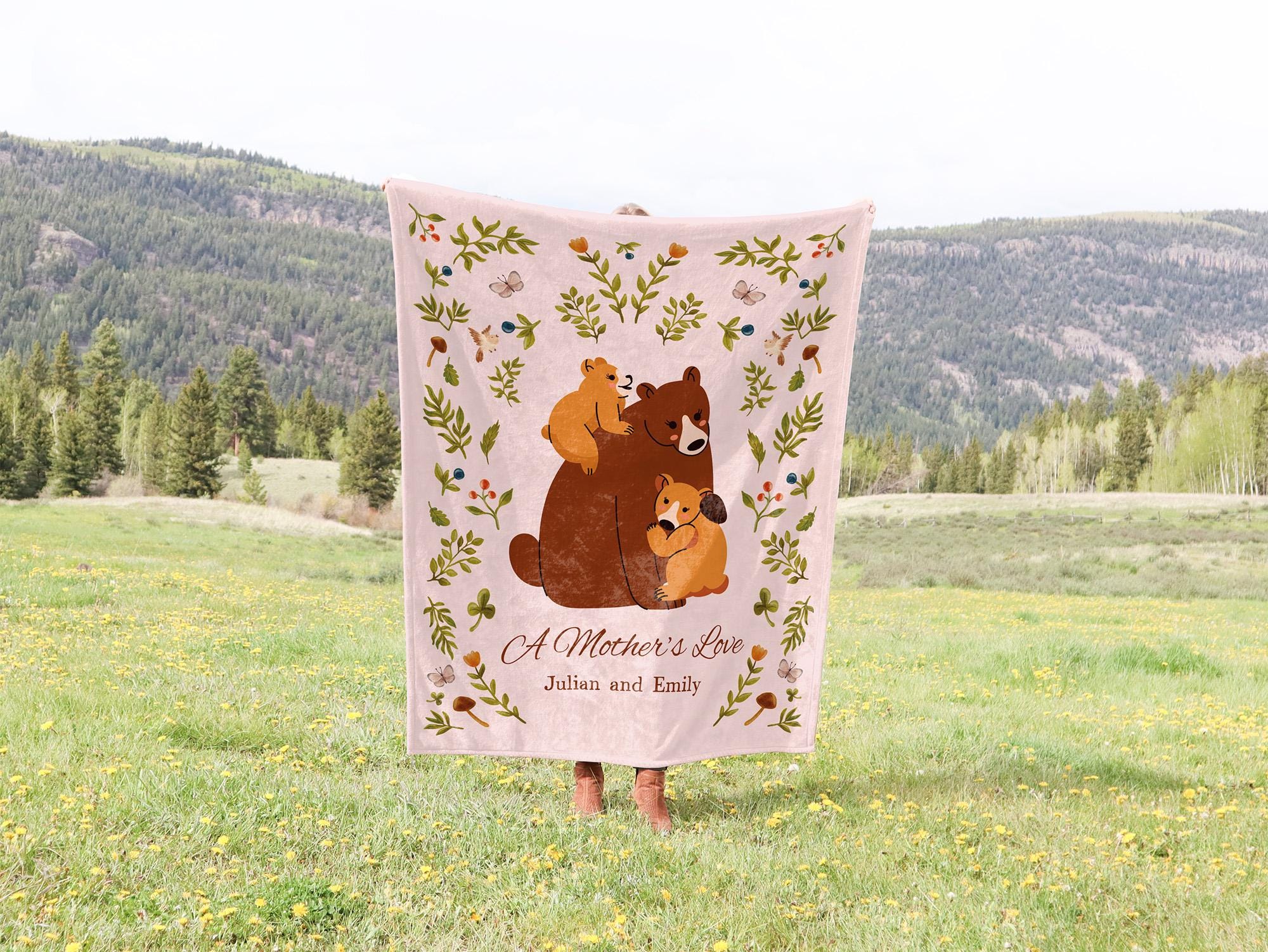 Mama Bear Gift for Mom Blanket