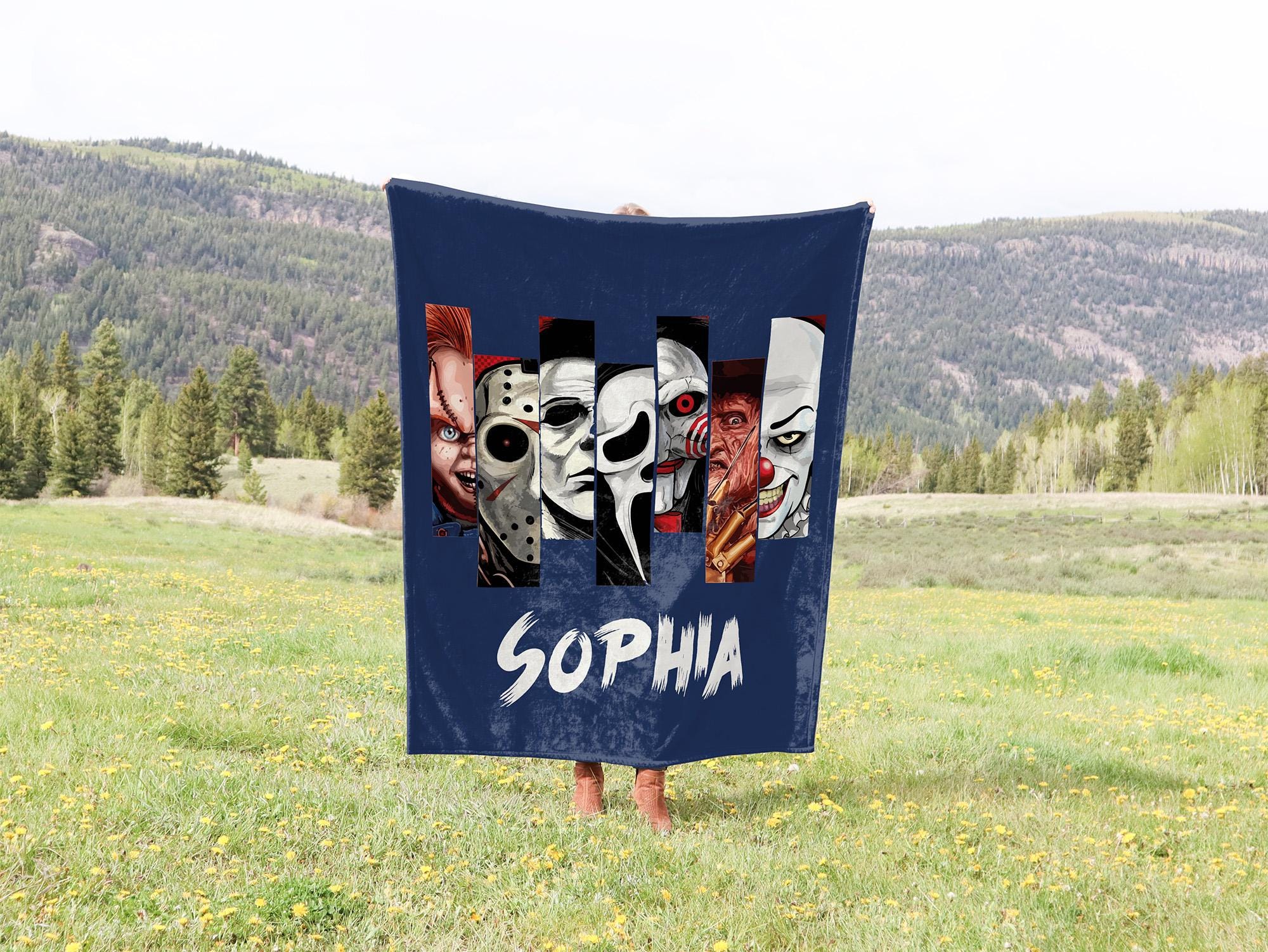 Personalized Horror Movie Blanket