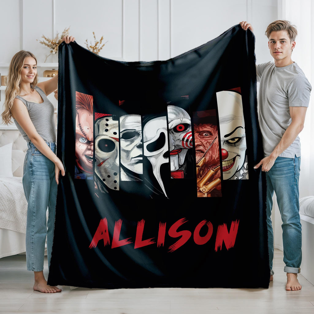 Personalized Horror Movie Blanket