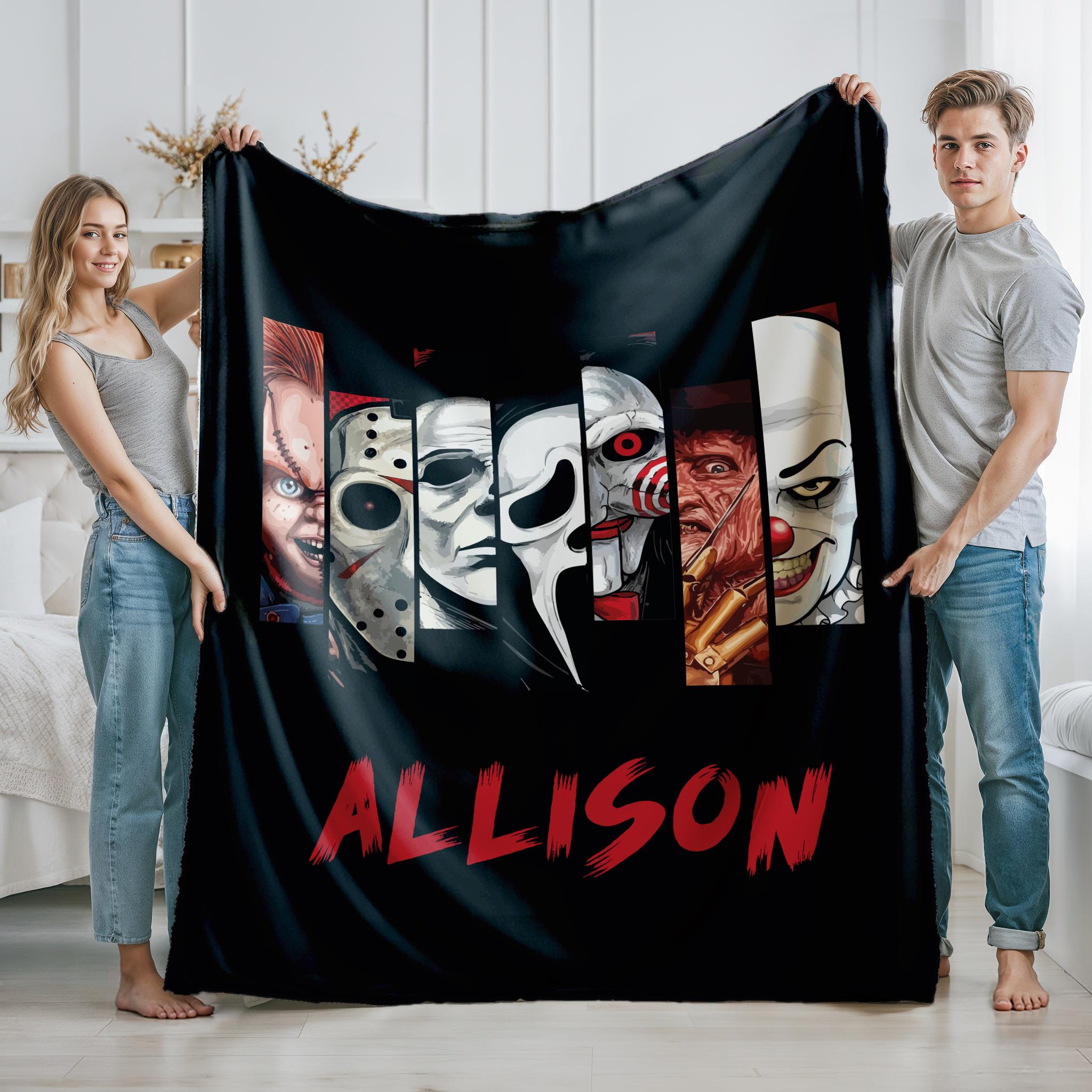 Personalized Horror Movie Blanket